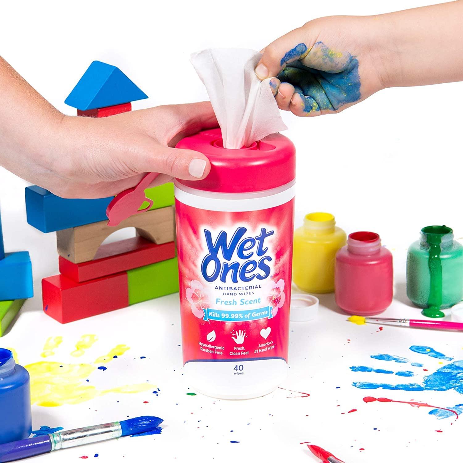 Wet Ones WET ONES Antibacterial Hand Wipes, Fresh Scent 40 Count (Pack of 2)