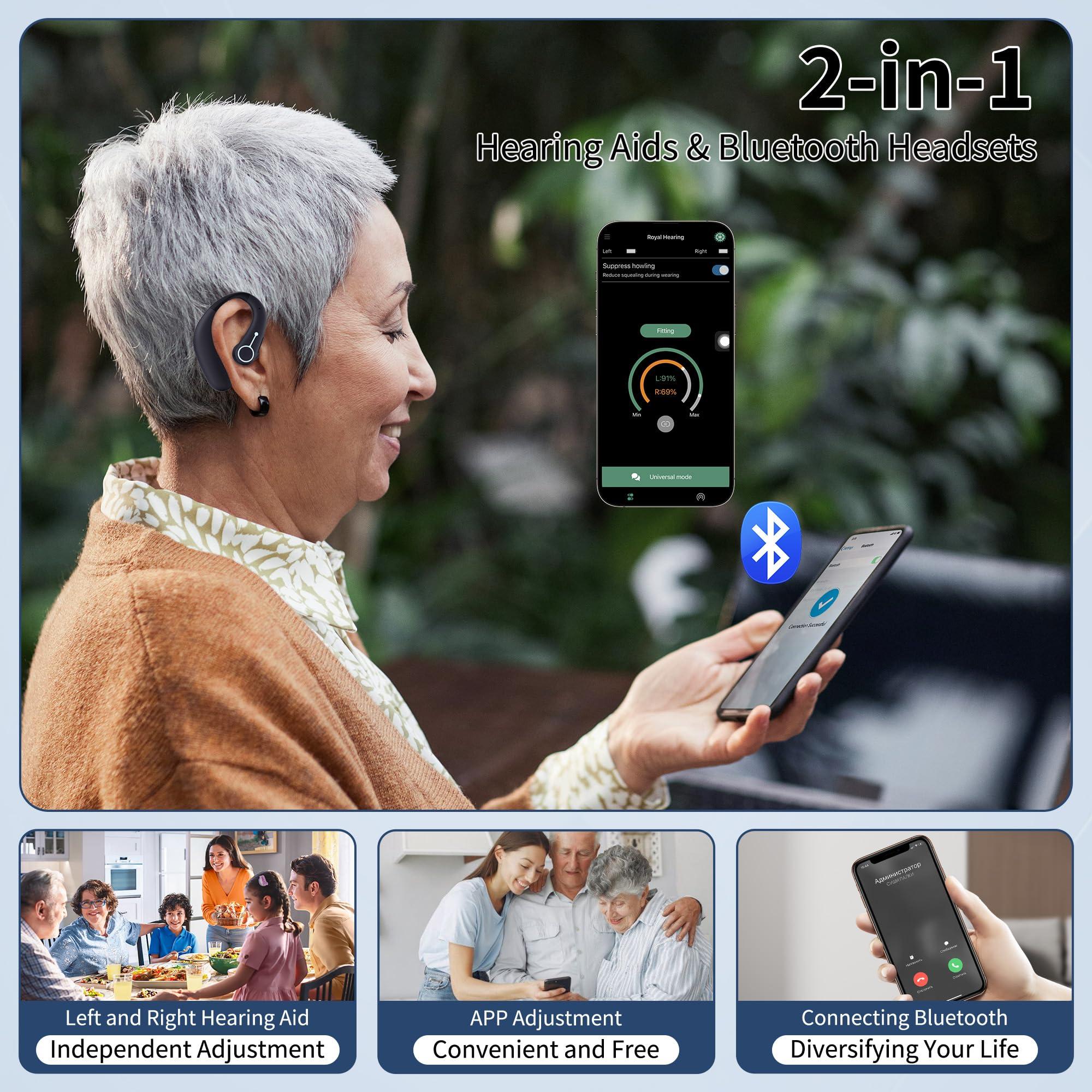 WASOCA WASOCA Hearing Aids for Seniors, Hearing Aids Rechargeable with Bluetooth, Hearing Aid APP Control, Hearing Amplifier for the Hearing Loss, Hearing Your Voice. FSA or HSA Eligible