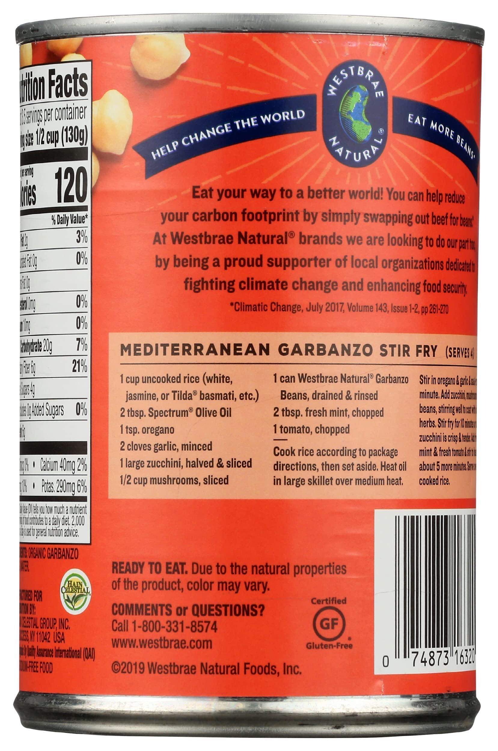 Bush's Best Westbrae Natural Organic Garbanzo Beans, 15 Ounce