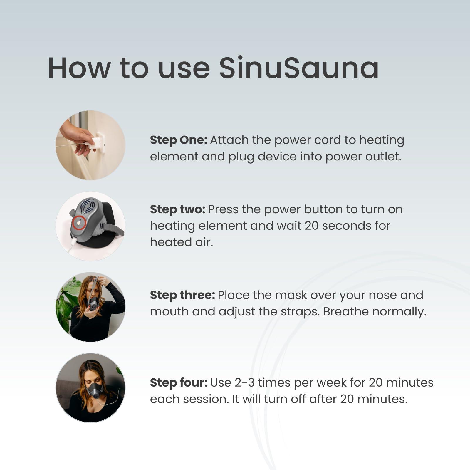 SinuSauna SinuSauna Heated Dry Air Therapy Mask | Congestion Relief | Cold Symptom Relief | Sinusitis Relief | Allergy Relief | Mess-Free | Avoid Nasal Irrigation | Promotes Easy Breathing | No Side Effects