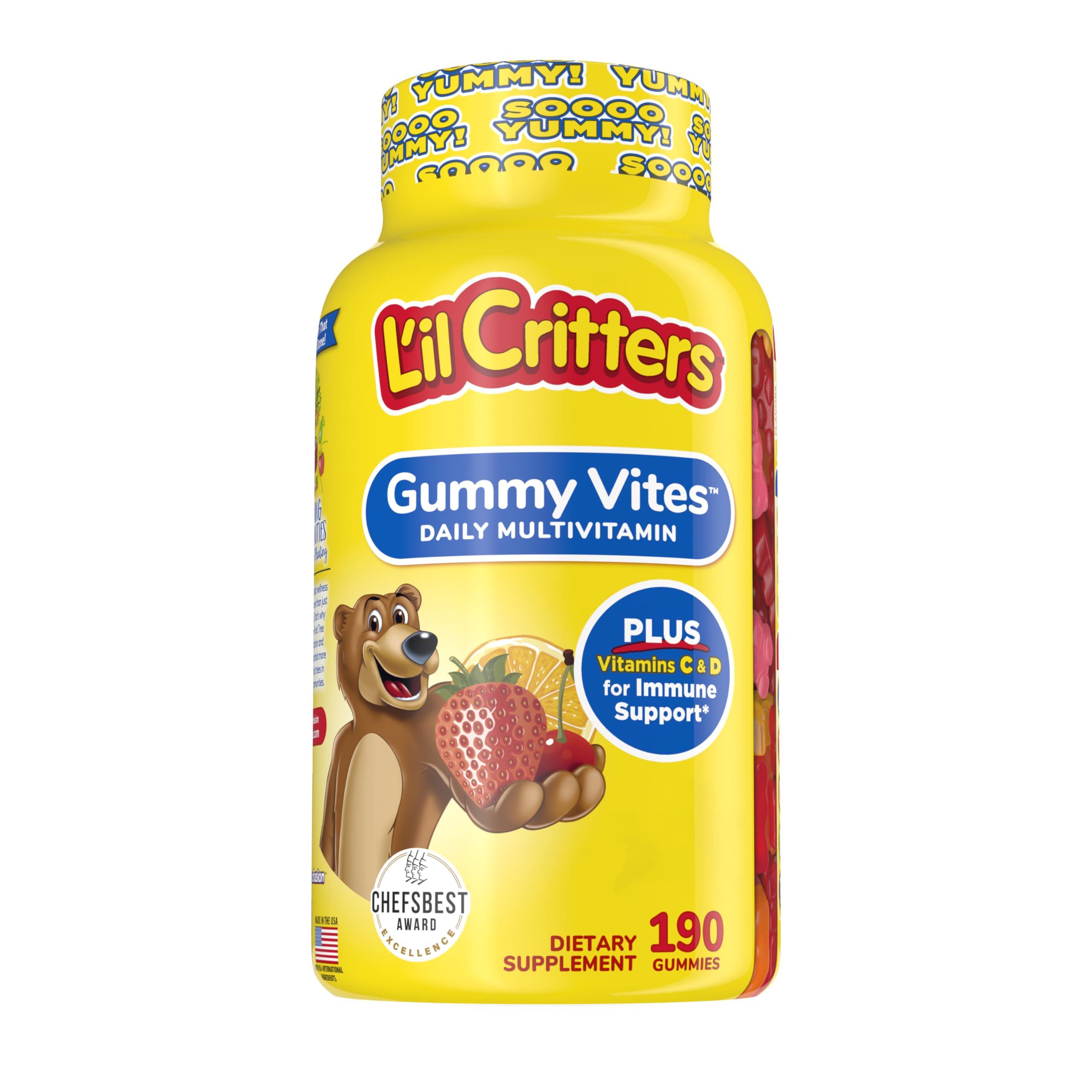 Lil Critters L\'il Critters Paw Patrol & Gummy Vites Kids Multivitamin Gummies, 190 Count Cherry, Strawberry, Orange, Pineapple and Blueberry Flavors