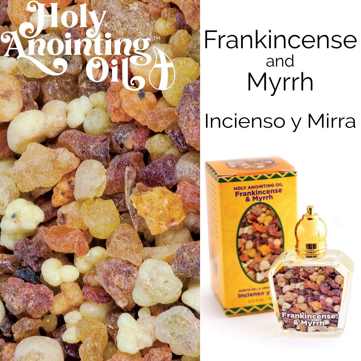 LOGOS HOLY ANOINTING OIL Frankincense & Myrrh Holy Land Anointing Oil from Israel, 1/2 oz Roller Bottle from Jerusalem, Locally Sourced Essences, Gift for Pastors, Priests, Rabbi, & Clergy, Aceite Ungido de Incienso y Mirra