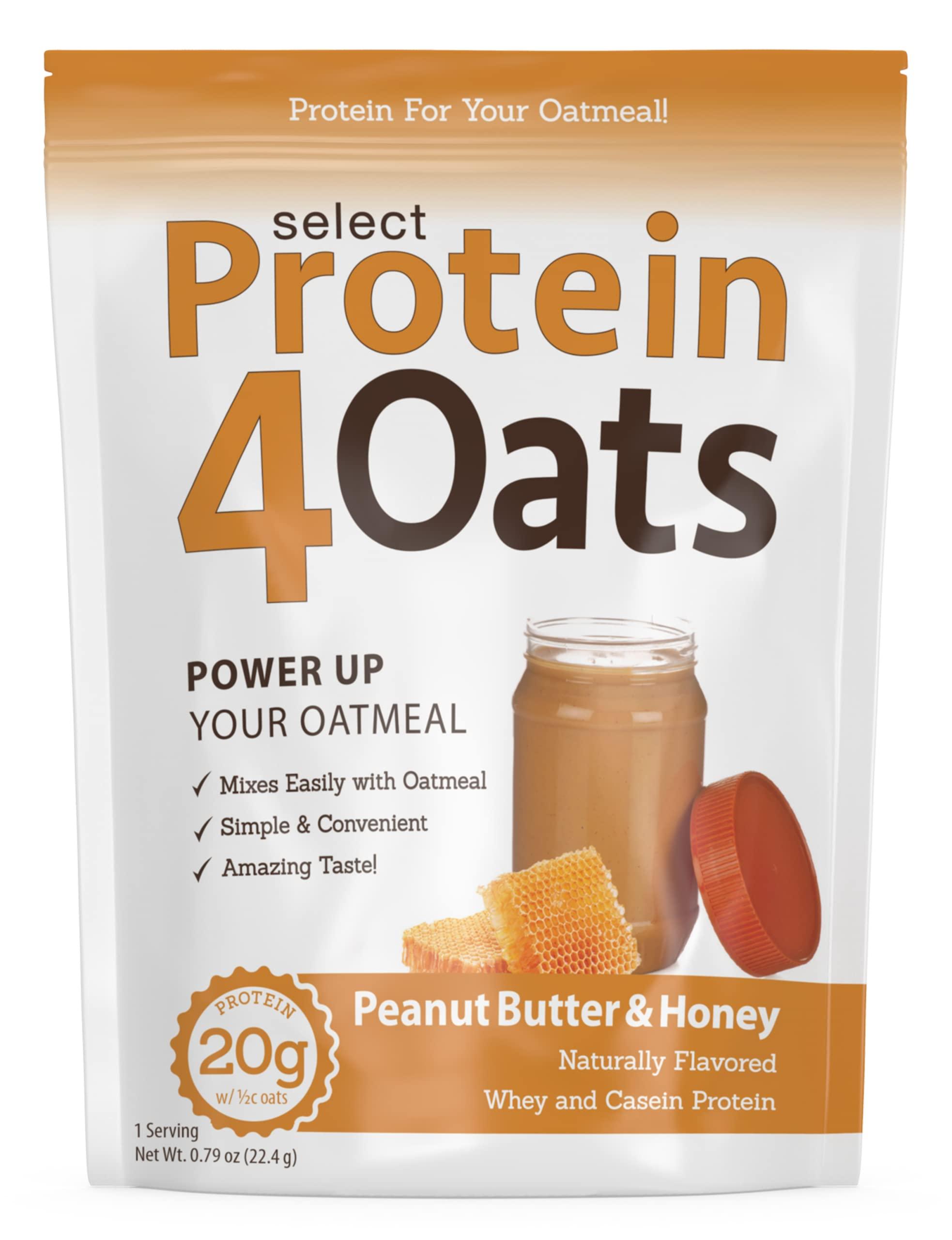 PEScience PEScience Select Protein4Oats, Peanut Butter and Honey, 12 Serving, Whey and Casein Blend for Oats and Oatmeal