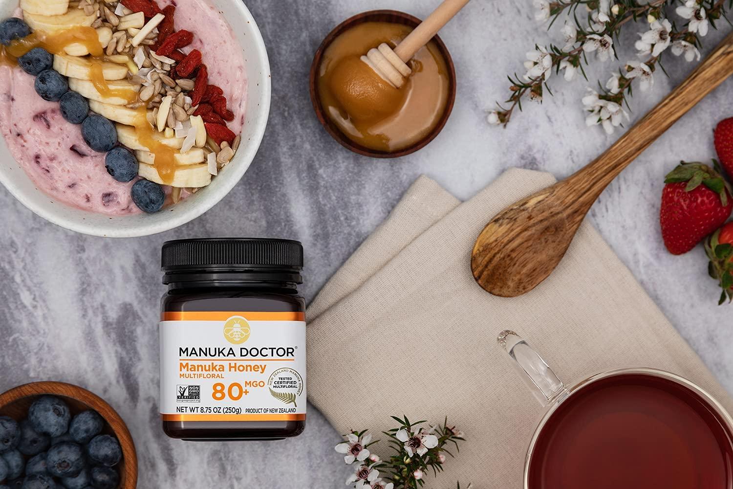 Manuka Doctor MANUKA DOCTOR - Manuka Honey MGO 80+ Multifloral & MGO 525+ Monofloral Value Bundle, 100% Pure New Zealand Honey. Certified. Guaranteed. RAW. Non-GMO, 2 x 8.75oz Pots