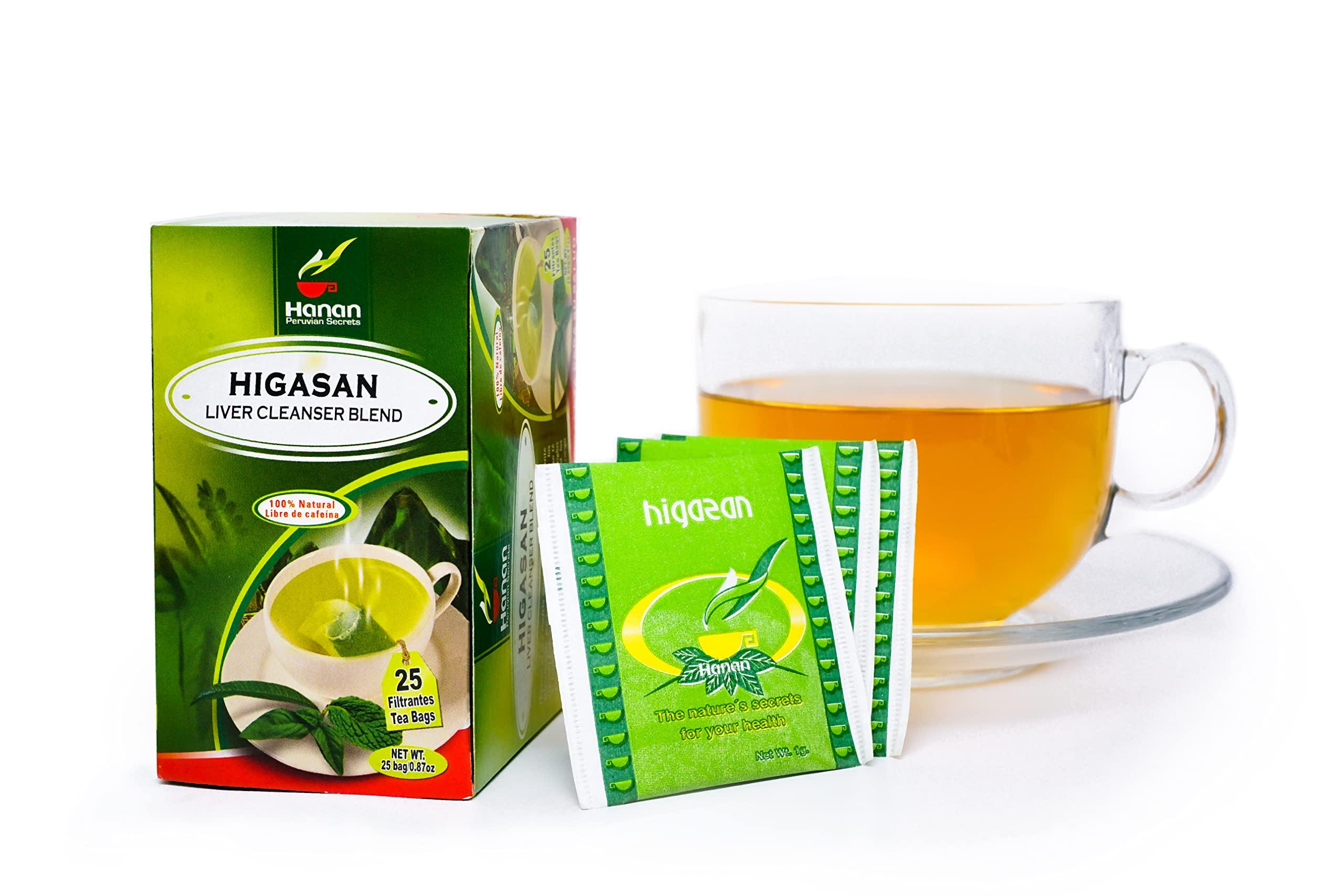 HANAN PERUVIAN SECRETS Hanan Peruvian Secrets Higasan Herbal Tea | 100% Natural Liver Cleanser | 25 Tea Bags | Naturally Aids in Cleansing the Liver and Maintaining Healthy Cholesterol Levels (12 Pack)