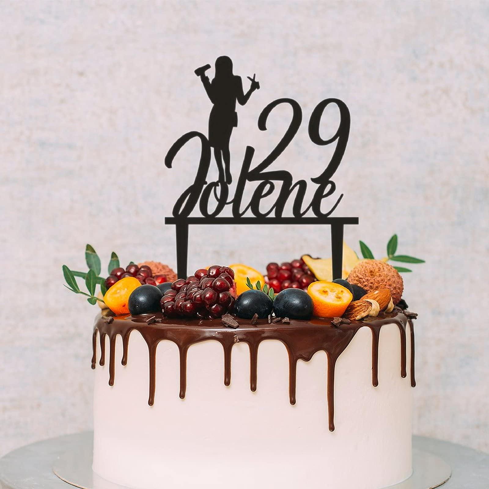 ArogGeld Hairdresser Stylist Cake Topper Personalized Vintage Silhouettes Cake Toppers Customized Birthday Date And Name Cake Topper for Living Room Bedroom Sofa Children or Adults Cake Decoration Supplies