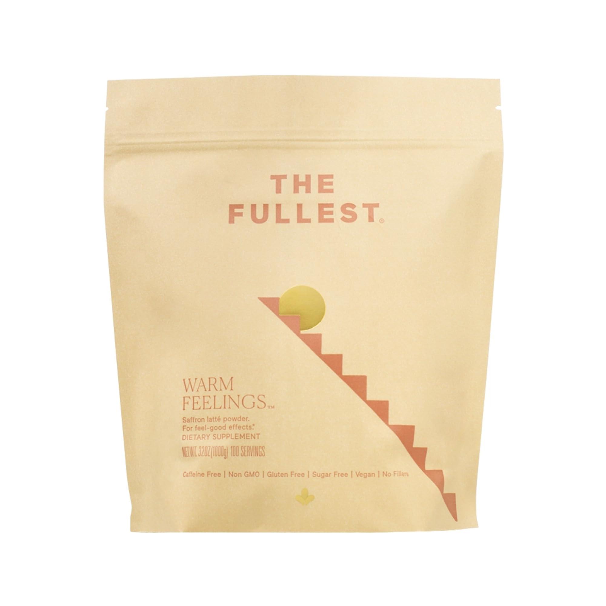 THE FULLEST THE FULLEST - Warm Feelings 100-Day Supply Saffron Latte Bulk - Saffron, Cardamom, and Coconut Based Wellness Powder for Mood and Sleep Support, Sugar-Free, Vegan, and Gluten-Free, 100 Servings