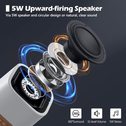 BUFFBEE Buffbee Sound Machine with Night Light - White Noise Machine for Sleeping, 20 Soothing Sounds, 10-Color Adjustable Brightness, 32-Level Volume, Sleep Timer, Wood Grain