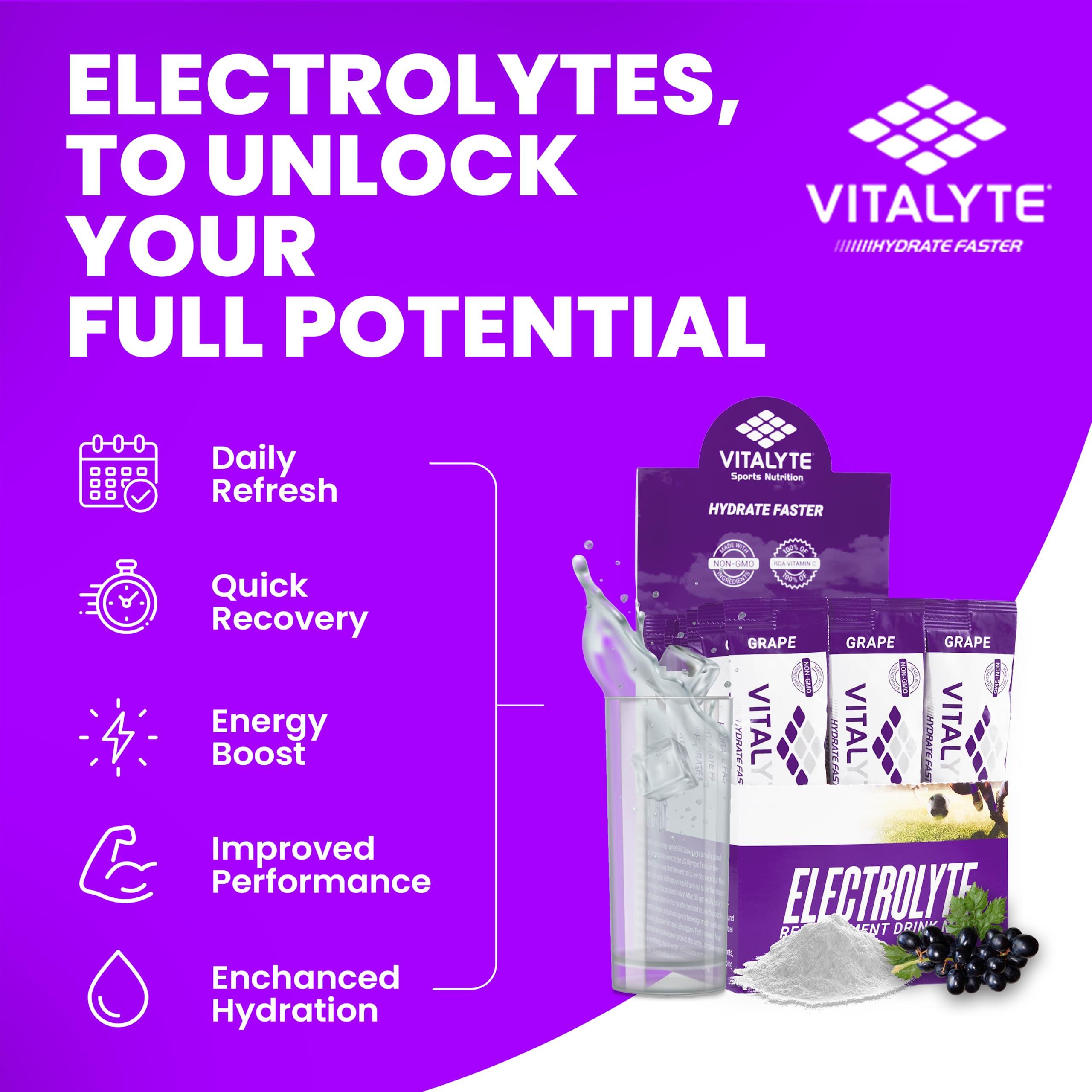 Vitalyte Vitalyte Electrolytes Packets Isotonic Sports Drink | Electrolytes Powder Packets Sports Nutrition Electrolyte Replacement Drinks Dehydration Relief Packets