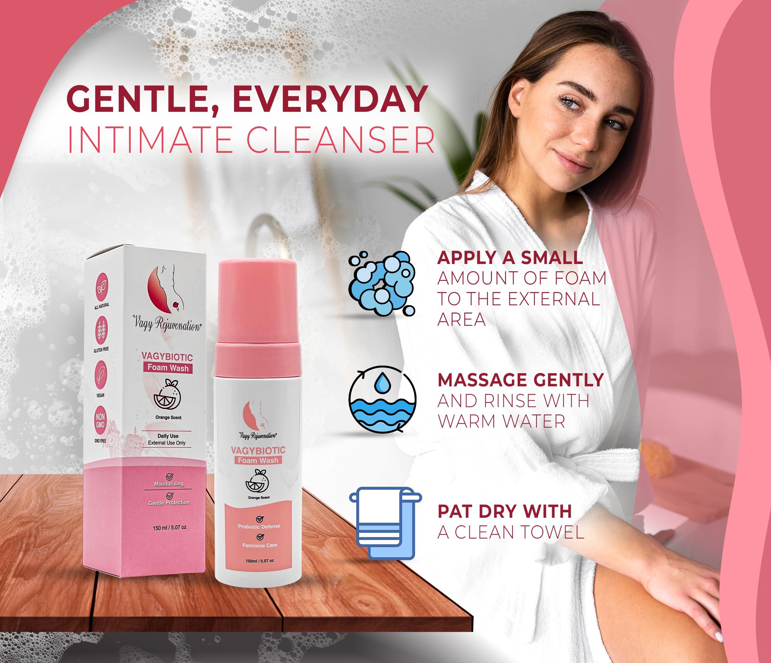 Vagy Rejuvenation Vagy Rejuvenation Biotic Bundle V-Rescue + VagyBiotic Foam Feminine Care Kit with Boric Acid Suppositories & Probiotic Feminine Wash Gentle, pH-Balanced Hygiene