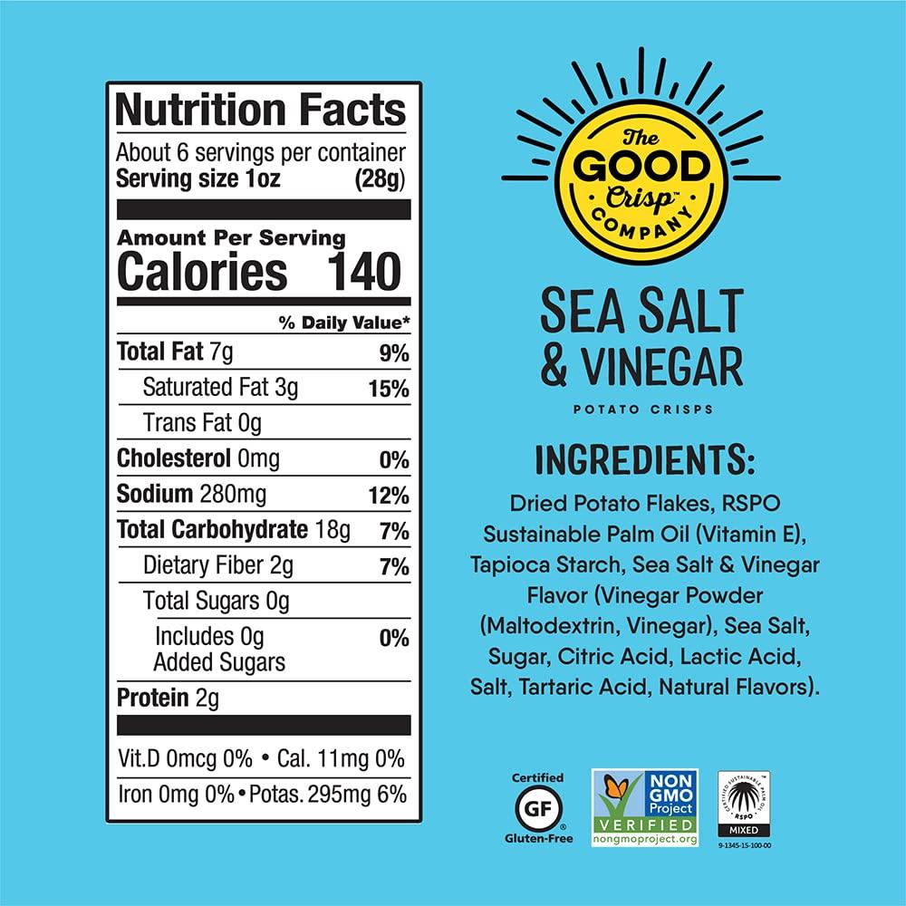 The Good Crisp Company The Good Crisp Company, Potato Chips Variety Pack, 5.6 Ounce Canisters, Pack of 4 (Variety Pack) Non-GMO, Allergen Friendly, Potato Chip Snack Pack, Gluten Free Snacks