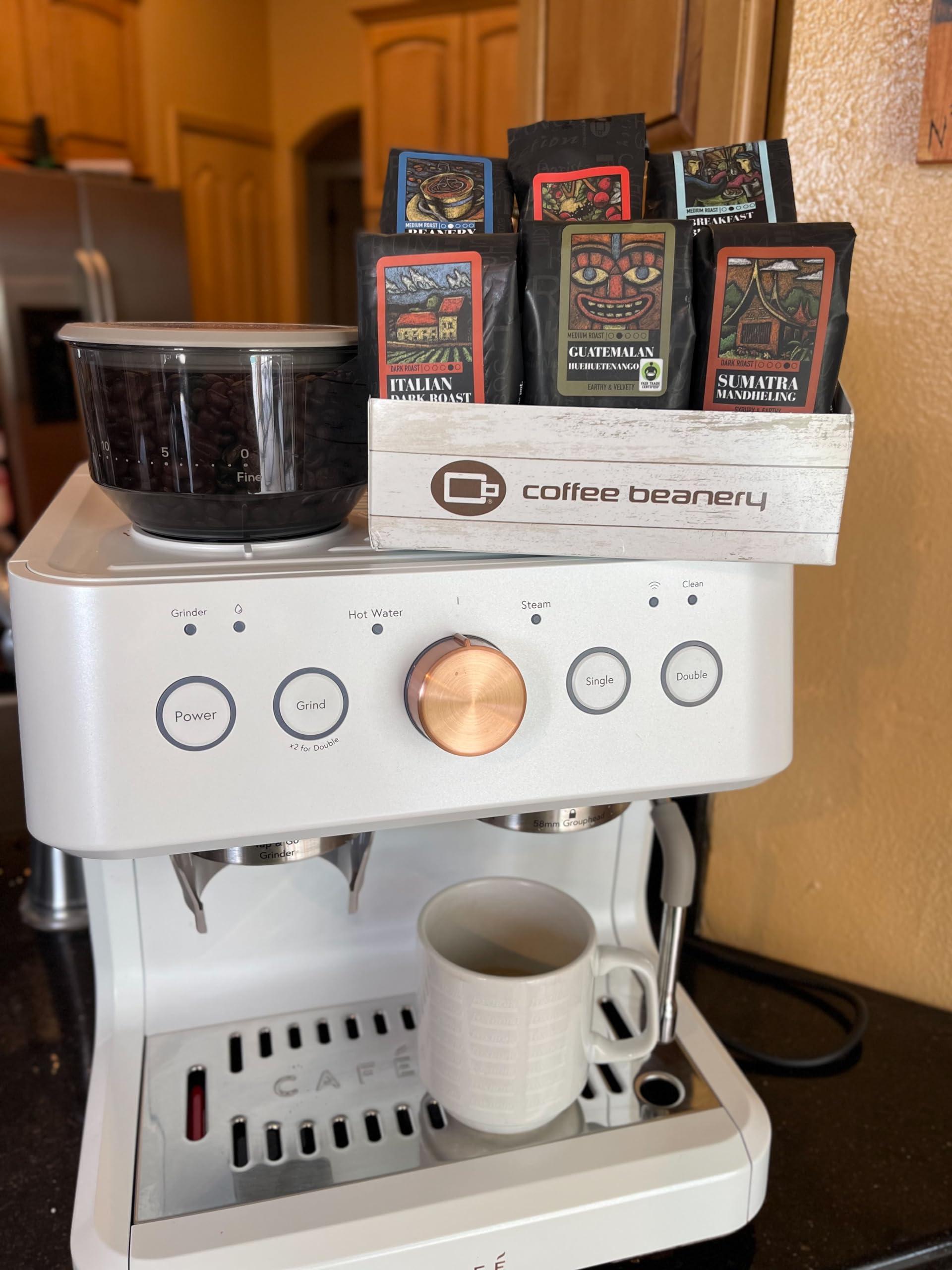 Coffee Beanery Right Roast Coffee Sampler, 6 - One Pot Sample Bags of coffee, light, medium and dark roasts