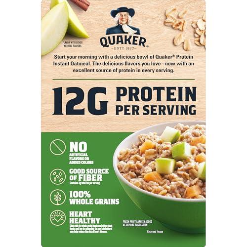 Quaker Quaker Instant Oatmeal, Protein Apple Cinnamon, 6 Count