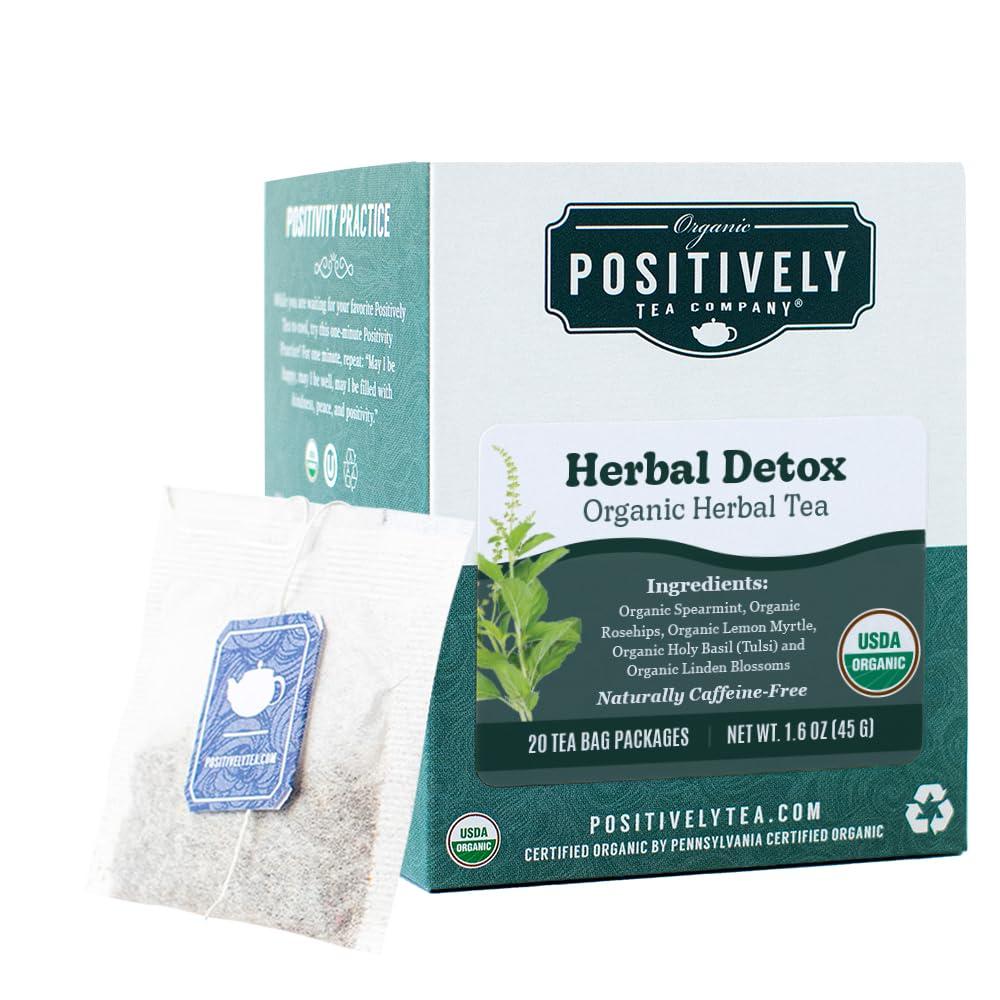 Organic Positively Tea Company Organic Positively Tea Company, Herbal Detox Tea Bags, 20 Count