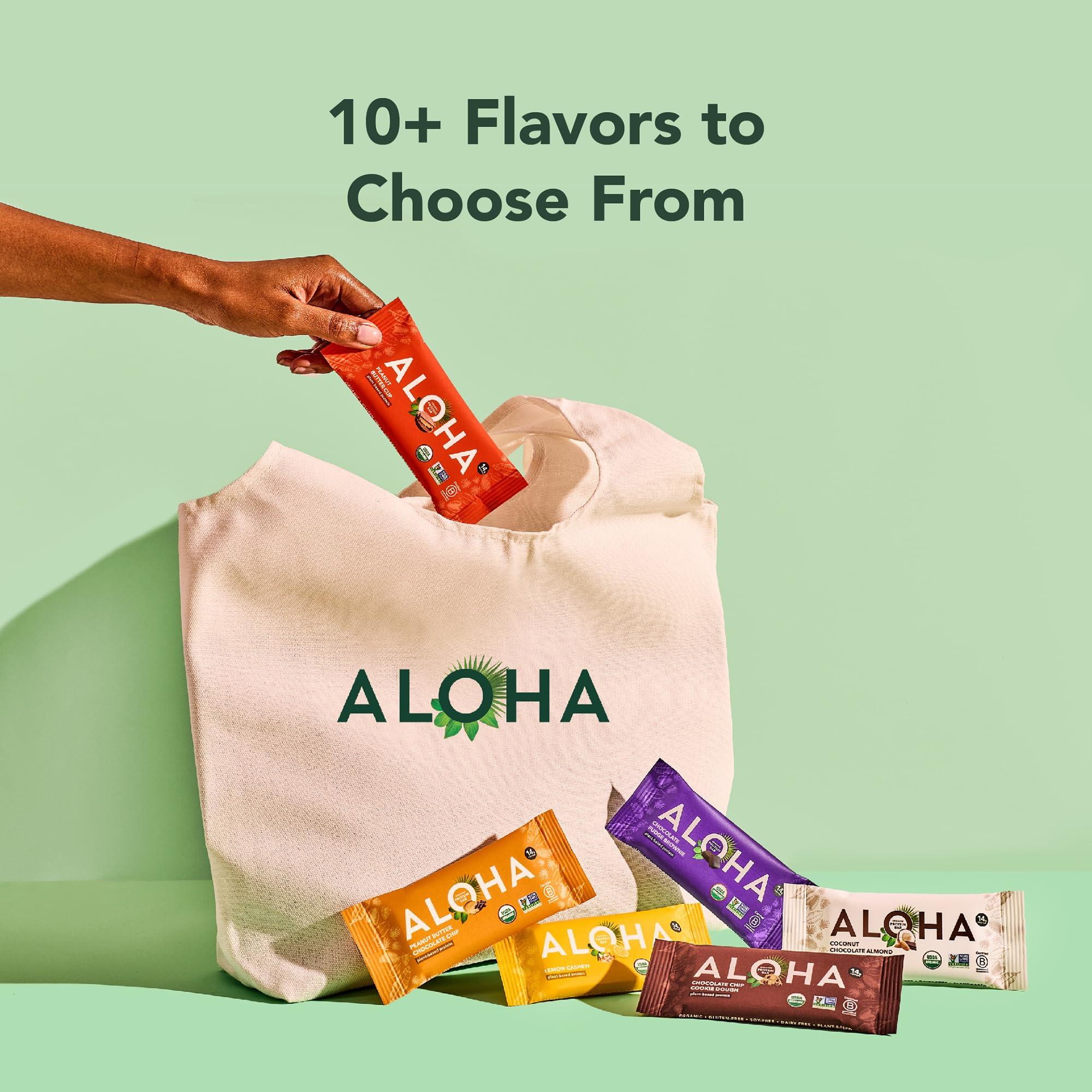 ALOHA ALOHA Organic Plant Based Protein Bars, Chocolate Mint, 1.98 Oz (Pack of 12)