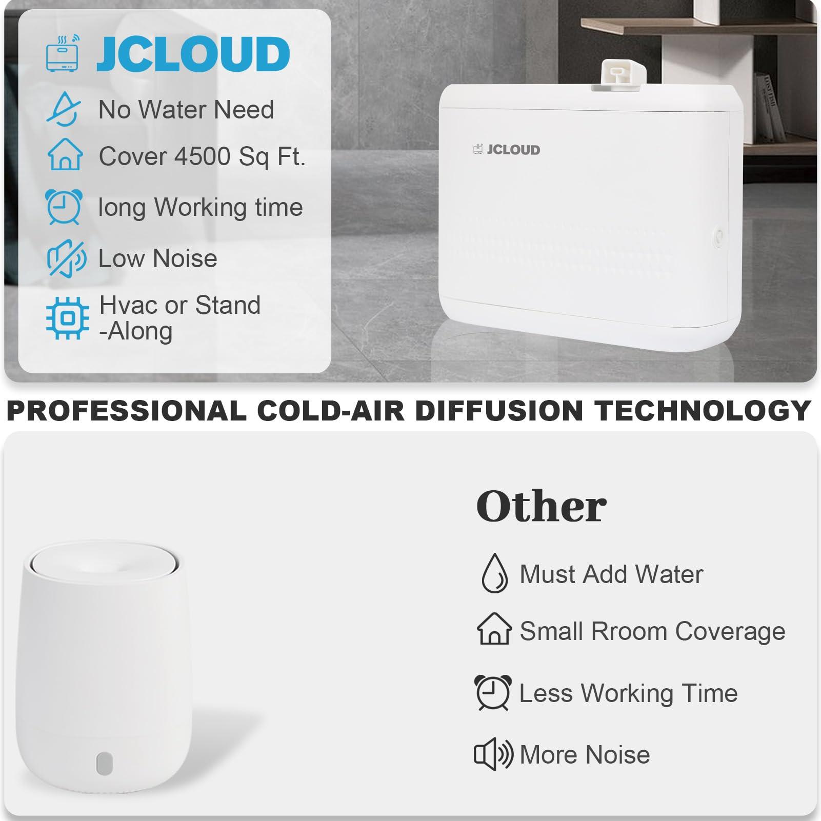 JCLOUD JCLOUD Smart Scent Air Machine for Home, Hotel Scent Diffuser with Cold Air Tech 850ML, HVAC Scent Diffuser Cover Up to 4500 Sq. Ft, Upgraded Waterless Oil Diffuser for Home, Hotel, Office, Spa