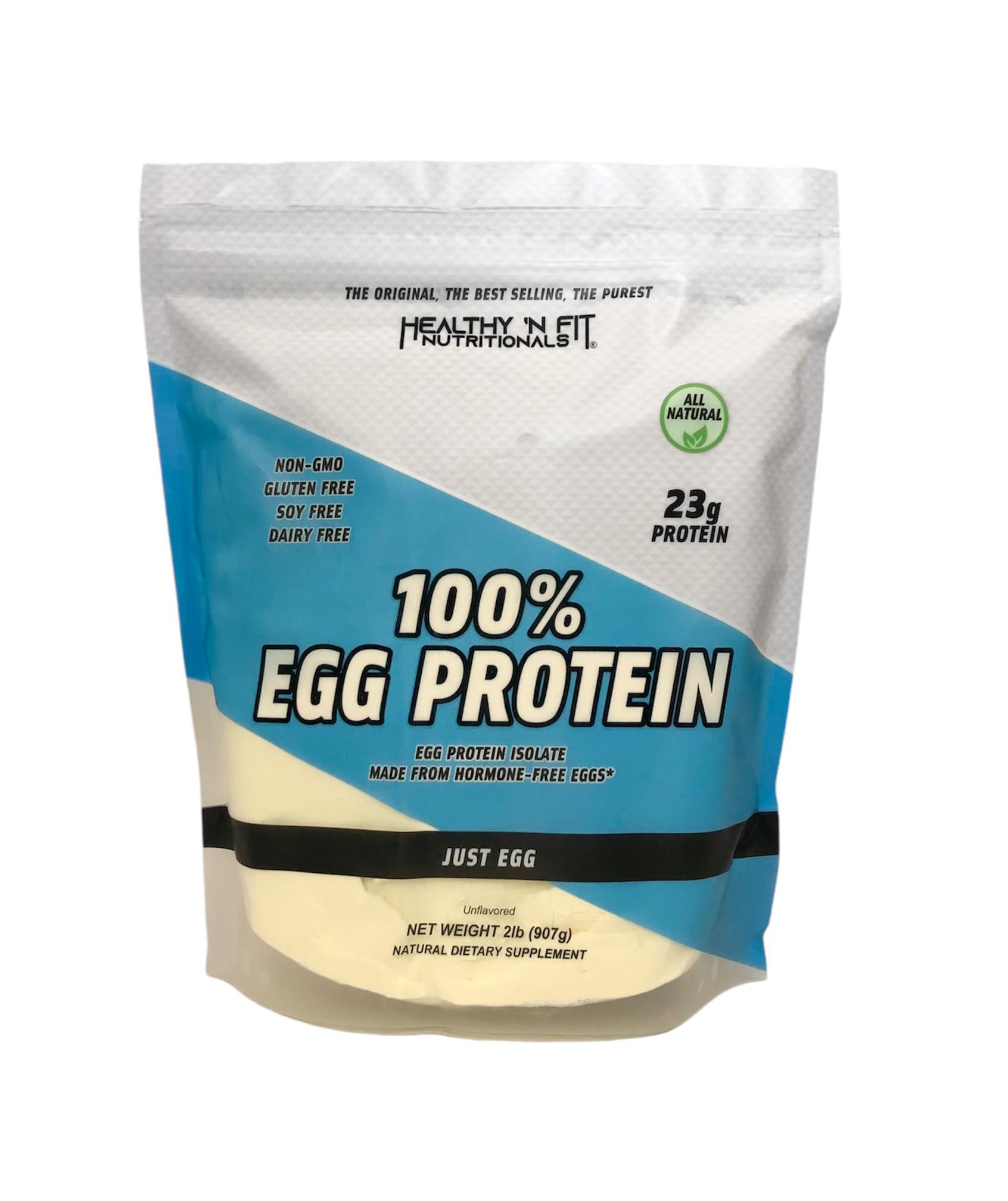 Healthy 'N Fit Healthy \'N Fit - 100% Egg Protein (unflavored & unsweetened) Natural, 2 lb Bag, Just Egg Instant Dried Egg Whites: Great for Baking and Mixing.