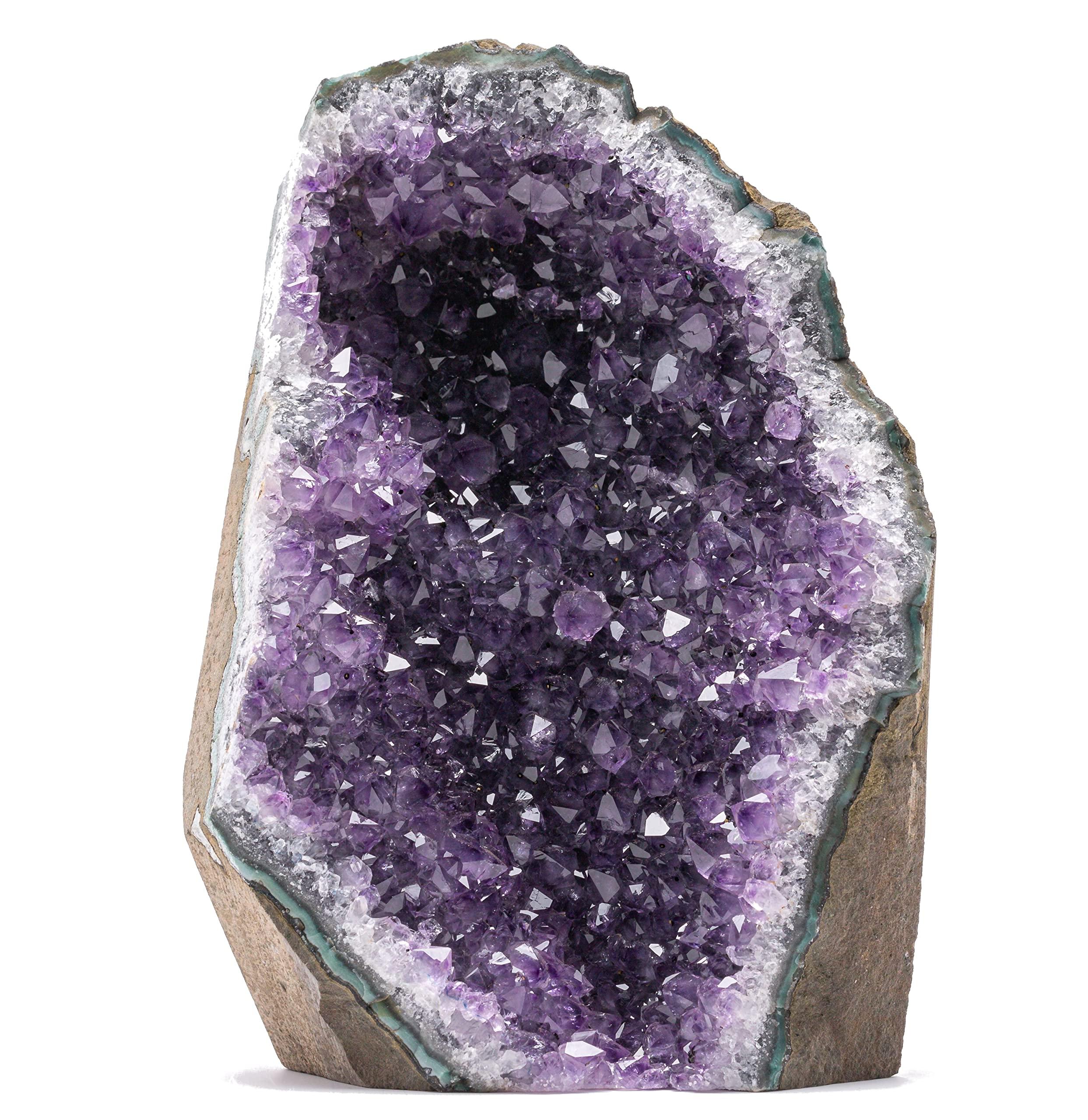 EMPORION EMPORION Large Natural Amethyst (8 lb to 10 lb) Crystal Clusters Stone from Uruguay Raw Geode Quartz - Deep Purple Color