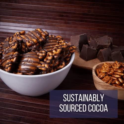 Snappers Edward Marc Snappers Sweet Caramel & Pretzels Cluster - Crunchy Pretzel Snack With Dark Chocolate & Sea Salt For Adults And Kids - 6 oz (Pack of 6)