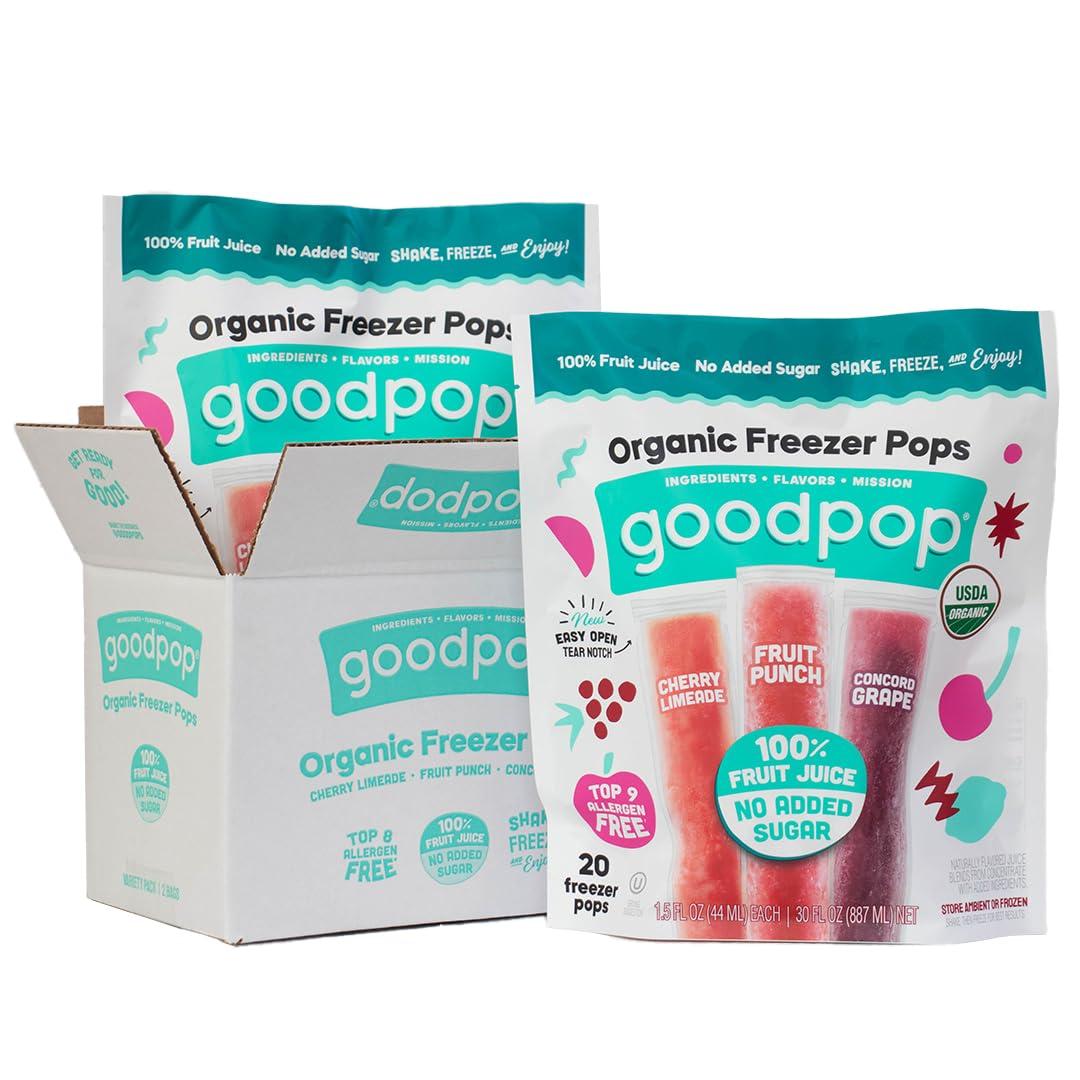 GOODPOP GoodPop Organic Freezer Pops - 100% Juice, No Added Sugar - 20ct - 2 Pack