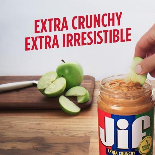 Jif Jif Extra Crunchy Peanut Butter, 40 Ounces, 7g (7% DV) of Protein per Serving, Packed with Peanuts for Extra Crunch, No Stir Peanut Butter