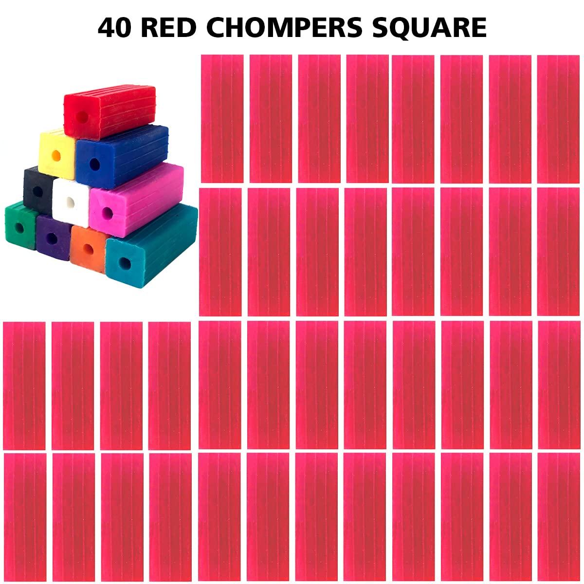 Dental Factory Direct Squared CHOMPERS Aligner Tray Seaters for Orthodontic Aligner Trays Chewies for Invisalign (40, White)
