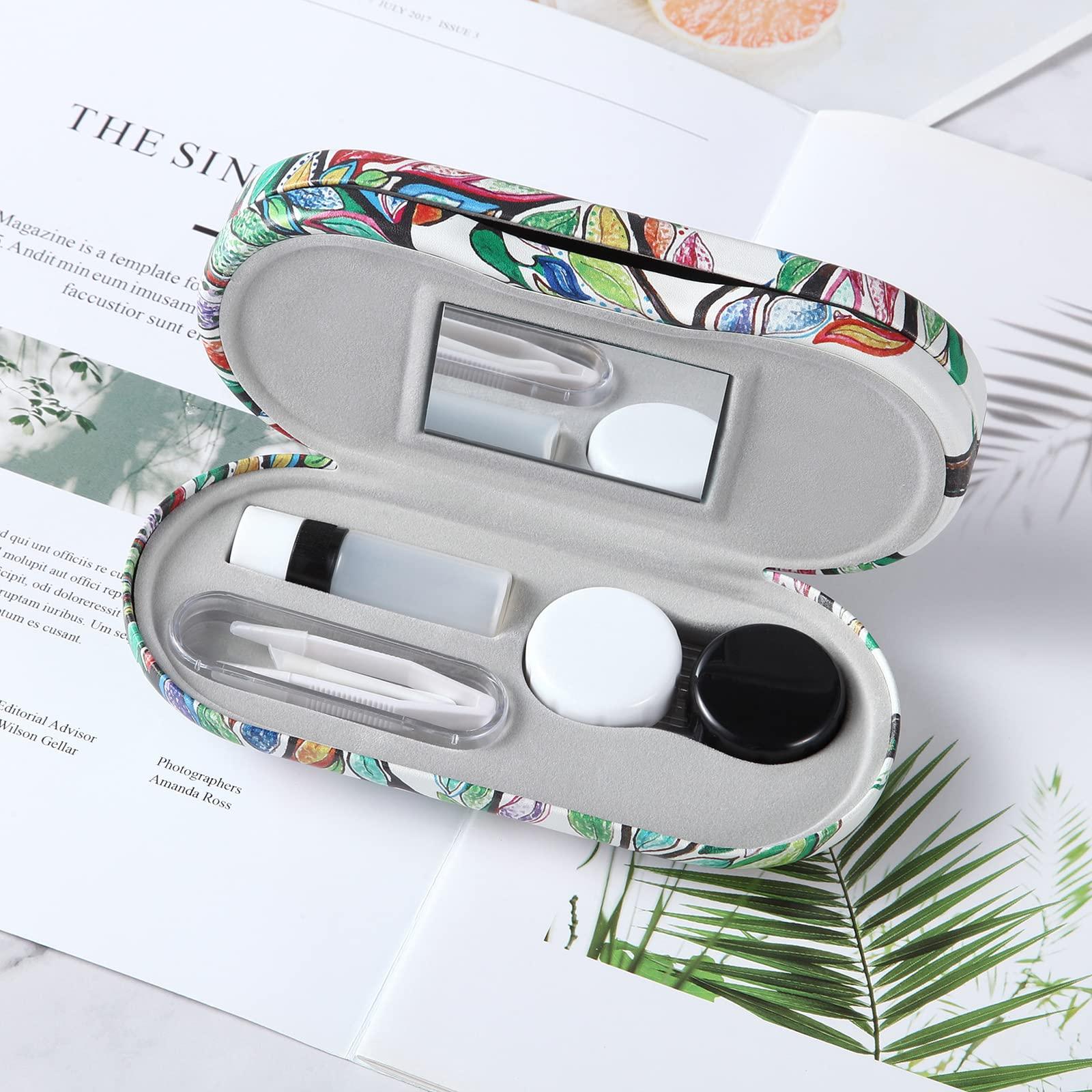 AITIME AITIME Contact Lens Case, Contact Case Kit, 2 in 1 Double Sided Portable Contact Lense Case and Eyeglasses Case, with Marbling, Multifunction, Durable, Compact, Portable Storage Kit