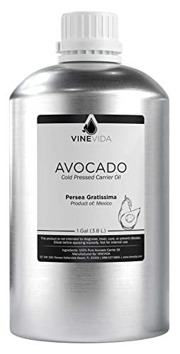 VINEVIDA VINEVIDA Avocado Carrier Oil - Gallon Avocado Oil Undiluted - Bulk Gallon Carrier Oil for Soap Making Safe for Skin - DIY Candle Scents for Candlemaking Scents - 8 lbs Avocado Oil