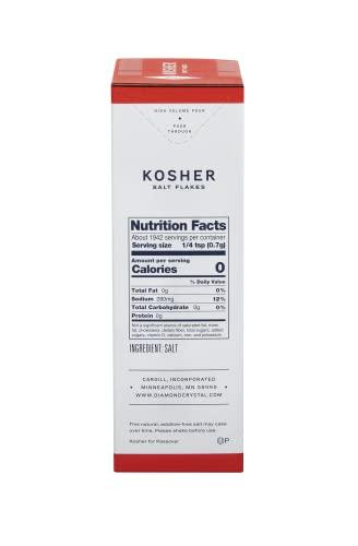 Diamond Crystal Diamond Crystal Kosher Salt – Full Flavor, No Additives and Less Sodium - Pure and Natural Since 1886 - 3 Pound (New Packaging)
