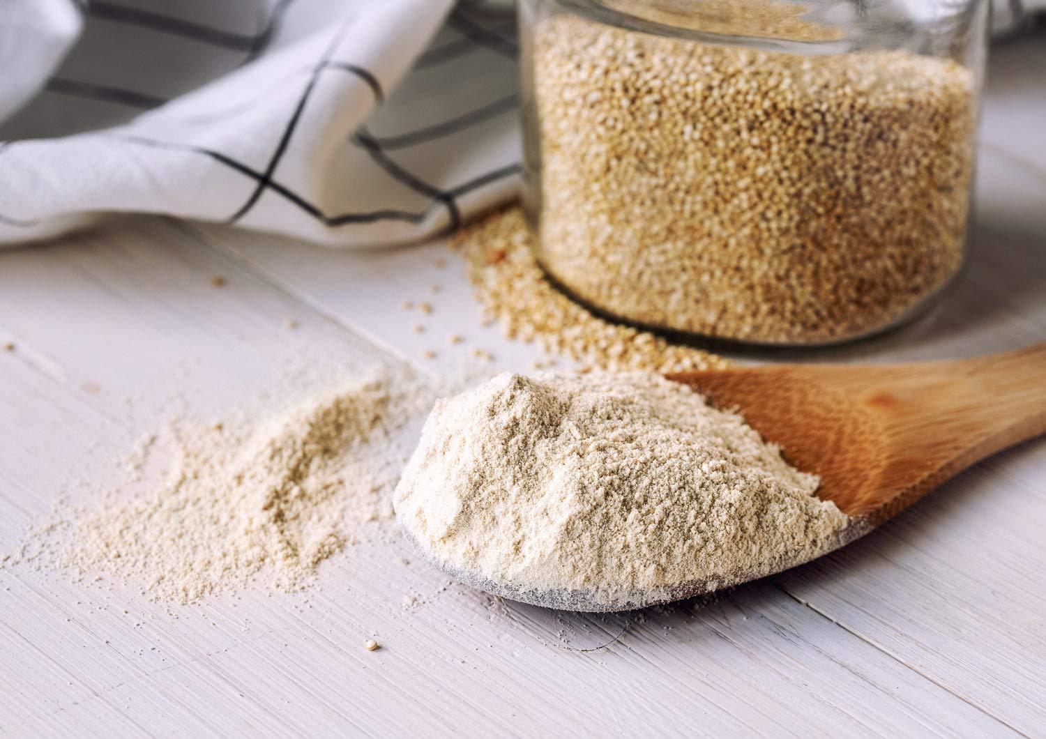 Food to Live Food to Live Organic White Quinoa Flour, 8 Ounces Non-GMO, Fine Ground Whole Grains, Vegan Meal, Kosher, Bulk Powder. Good Source of Protein, Dietary Fiber. Perfect for Baking, and as Thickener.