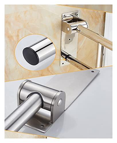 ALDEPO Grab Bars Upturn U-Shaped Safety Handrail, 304 Stainless Steel Foldable Toilet Grab Bar, Wall-Mounted Bathroom Anti-Slip Folding Grab Rail, Elderly Support Handle ( Color : Brushed , Size : 60cm )
