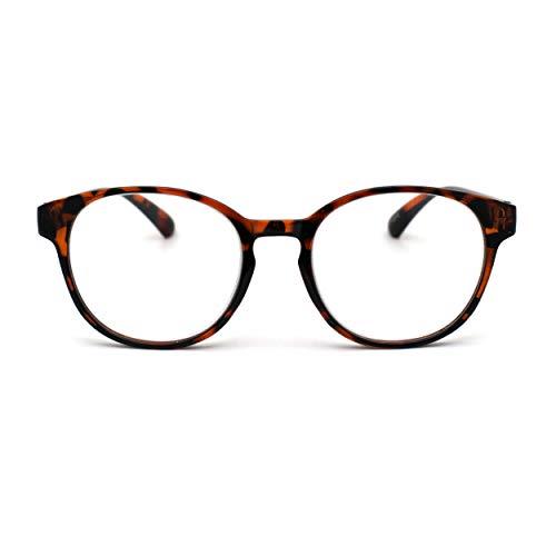 SA106 SA106 Round Thin Keyhole Horn Rim Plastic Reading Glasses Tortoise +3.0