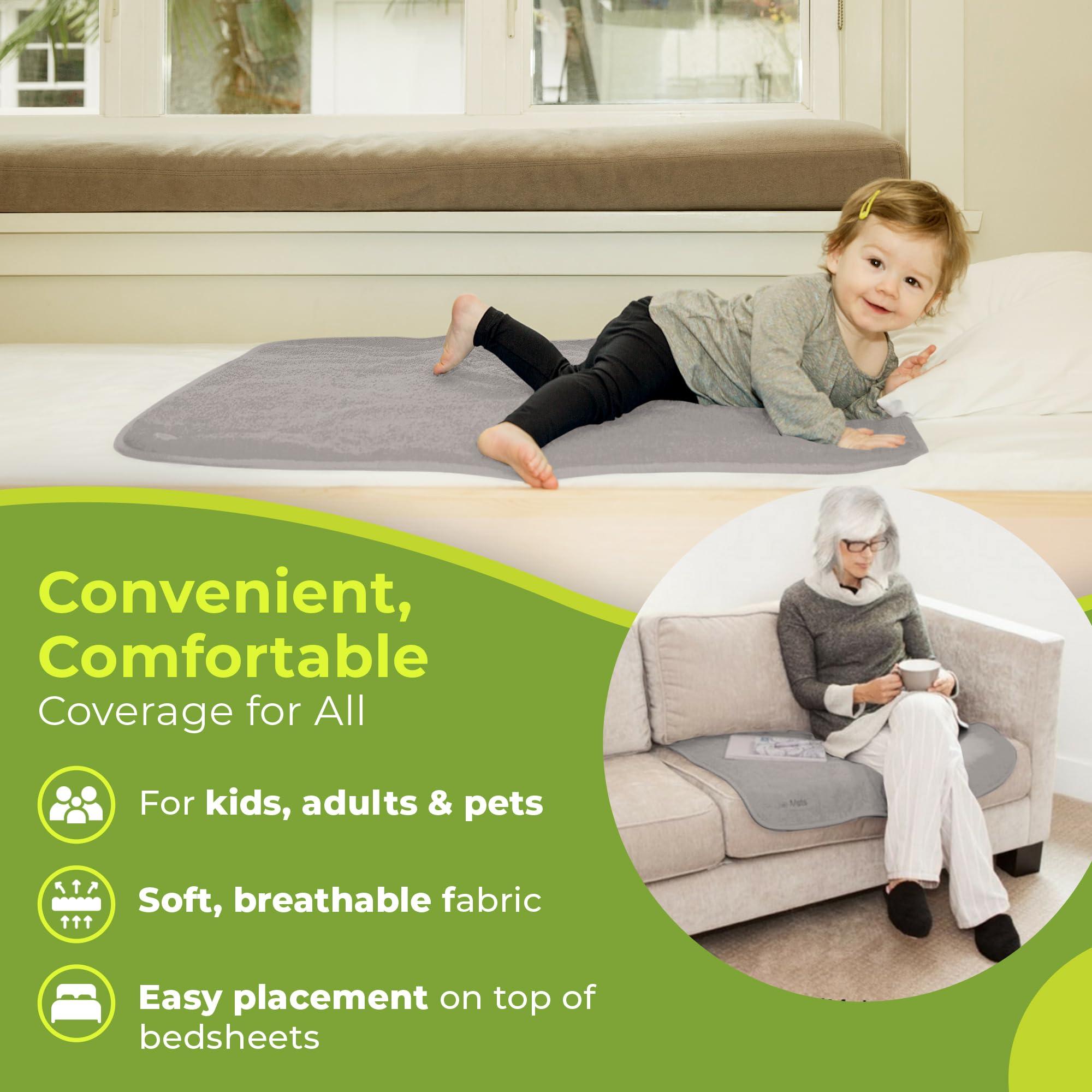 PeapodMats PeapodMats Bedwetting & Incontinence Waterproof Bed Mat - Reusable Underpad. Secure Placement & Breathable. Washable. Enviro Friendly 3x3 (Sand) Mattress Protector & Pee Pad for Kids & Adults