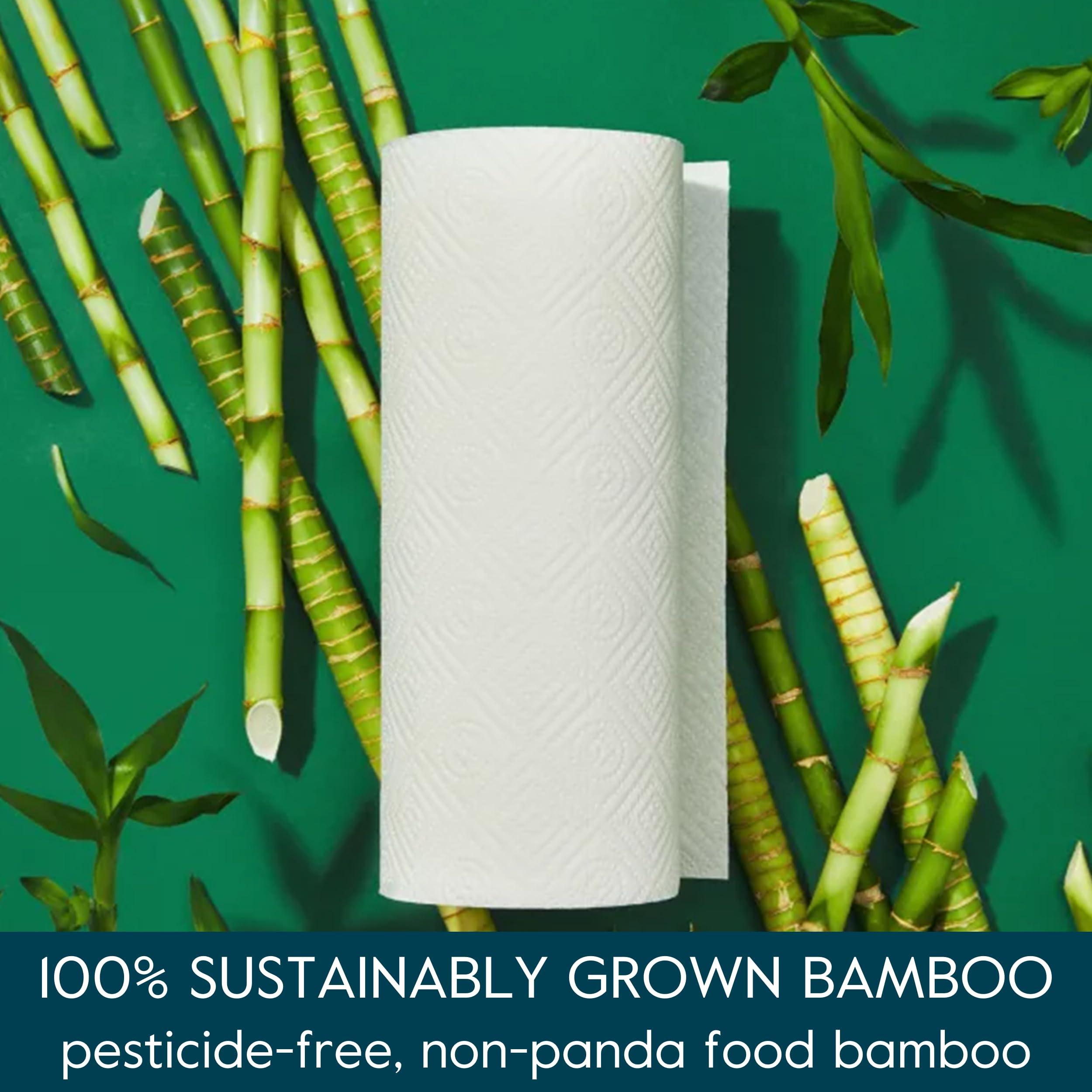 Grove Co. Grove Co. Bamboo Paper Towels, Tree Free & Sustainable Kitchen Paper Towels, Strong & Absorbent with Custom Select Sheets for Less Waste, Zero Plastic Waste. 140 x 2-ply Sheets per Roll, 6 Pack Rolls