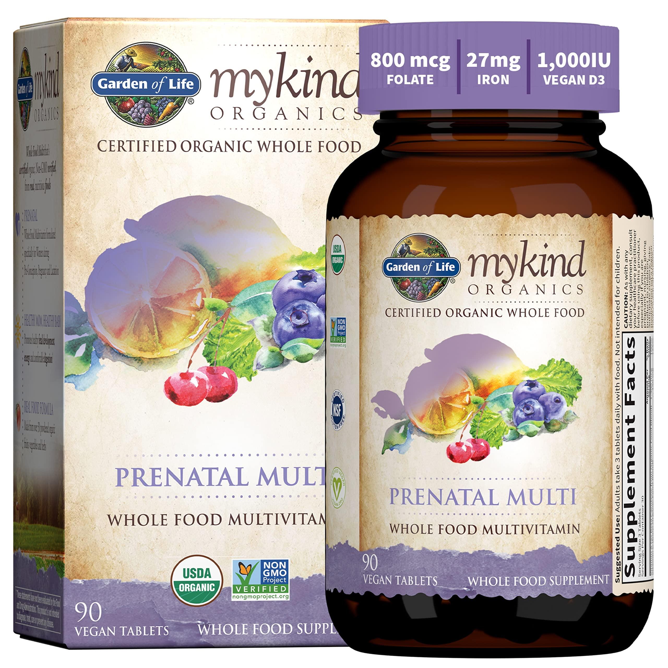 Garden of Life Garden of Life Womens Prenatal Multivitamin with Vitamin D3, B6, B12, C & Iron & - Dr. Formulated Probiotics Once Daily Prenatal