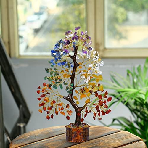 PYOR Chakra Tree, Chakra Stones, Crystal Tree, Gifts for Women, Stones and Crystals, Spiritual Decor, Crystal Pocket Angels, 7 Chakra Tree, Crystal Angel Figurines, Gem Tree, Meditation Accessories