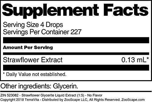 TerraVita Strawflower Glycerite Liquid Extract (1:5) - No Flavor (1 oz, ZIN: 523082) - 2 Pack