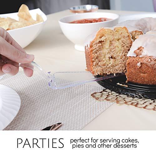 PLASTICPRO Plasticpro Disposable Plastic Cake Cutter Durable Heavy Duty Premium Serving Utensils Clear Pack of 4