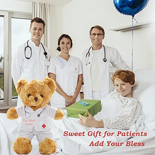MeterBear Personalized Teddy Bear with Custom Text/Blessing, Bear Stuffed Animal Plush as Nurse Gift/Doctor Gift for Women/Men, Personalized Gift for Nurse/Doctor/Medical Student Graduation (8IN-Doctor 3)