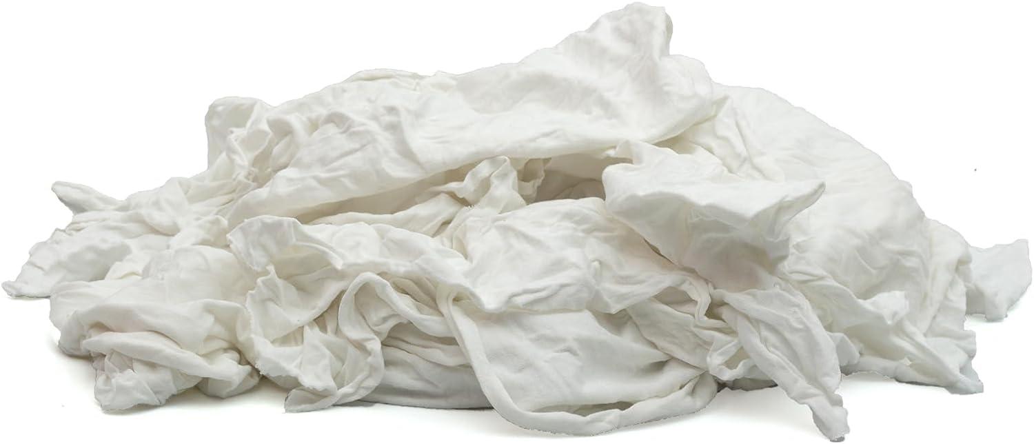 SupremePlus SupremePlus Premium White T-Shirt Rags - Shop Cotton Knit Cleaning Rag in a Compressed Box, Clean Up Oil, Grease, Stain, & Paint with Bulk, Multipurpose Polishing Cloth (2 x 25 lbs. Compressed Box)