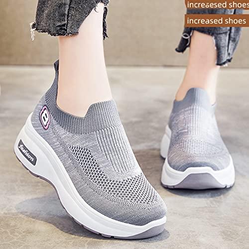 Generic Womens Diabetic Orthopedic Shoes for Swollen Feet Ladies Platform Wide Fit Sneaker Adjustable Closure Toe Walking Sandals for Arthritis Hallux Valgus (Grey 41EU)