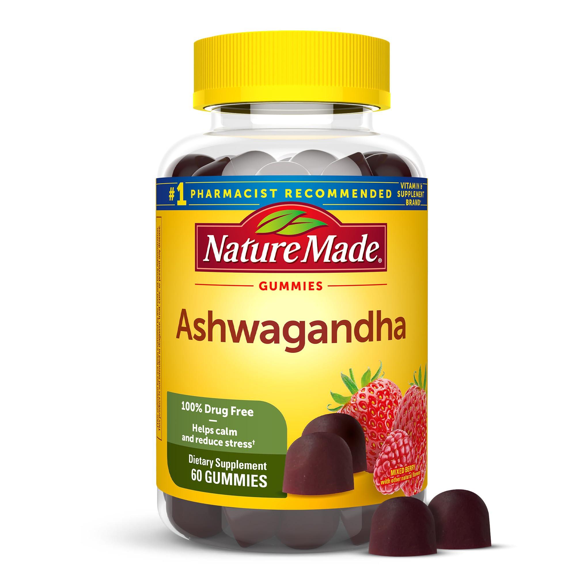 Nature Made Nature Made Ashwagandha Gummies, Vegan, KSM 66 Ashwagandha for Stress Support, 60 Count, 30 Day Supply