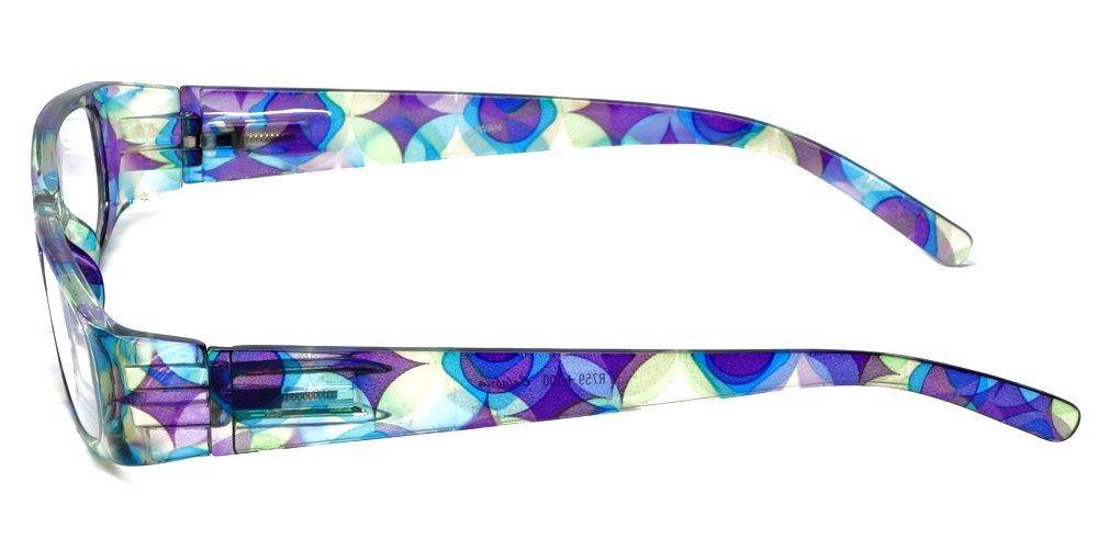 Calabria Calabria 759 Rectangular Colorful Reading Glasses +2.75 Purple Women Readers Stylish Eyeglasses Matching Soft Case Included