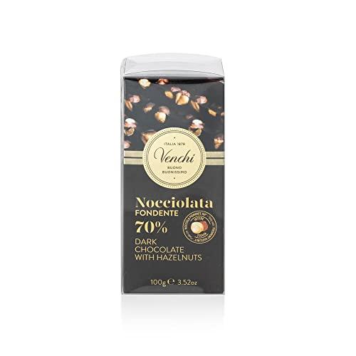Venchi Venchi Set of 6 70% Dark Chocolate and Hazelnut bars, 21.16 oz
