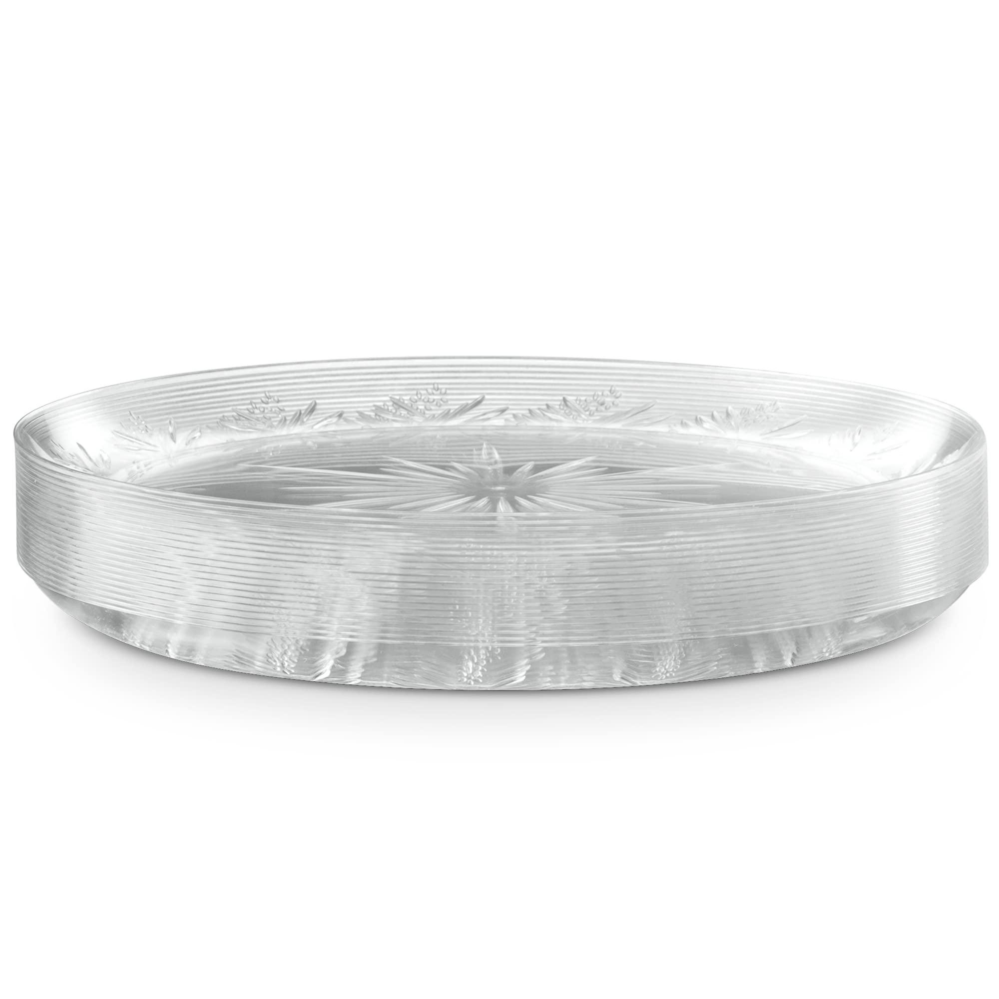 PLASTICPRO PLASTICPRO 10\'\' inch Premium Extra large Heavy Weight Crystal Clear Disposable Plastic Dinnerware Party Plates or Platter Pack of 40
