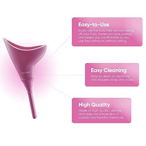 YESINDEED The Original YESINDEED Female Urination Device Silicone Funnel Urine Portable Urinal for Women Standing Up to Pee Reusable Easy to Clean, for After Surgery, Outdoor Activities +Extension Tube (Lilac)