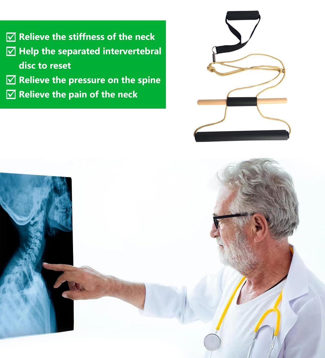Sexyppl Cervical Neck Traction Device, Portable Neck Stretcher Strap, Cervical Traction Device Over Door, for Spinal Decompression Neck Pain Relief