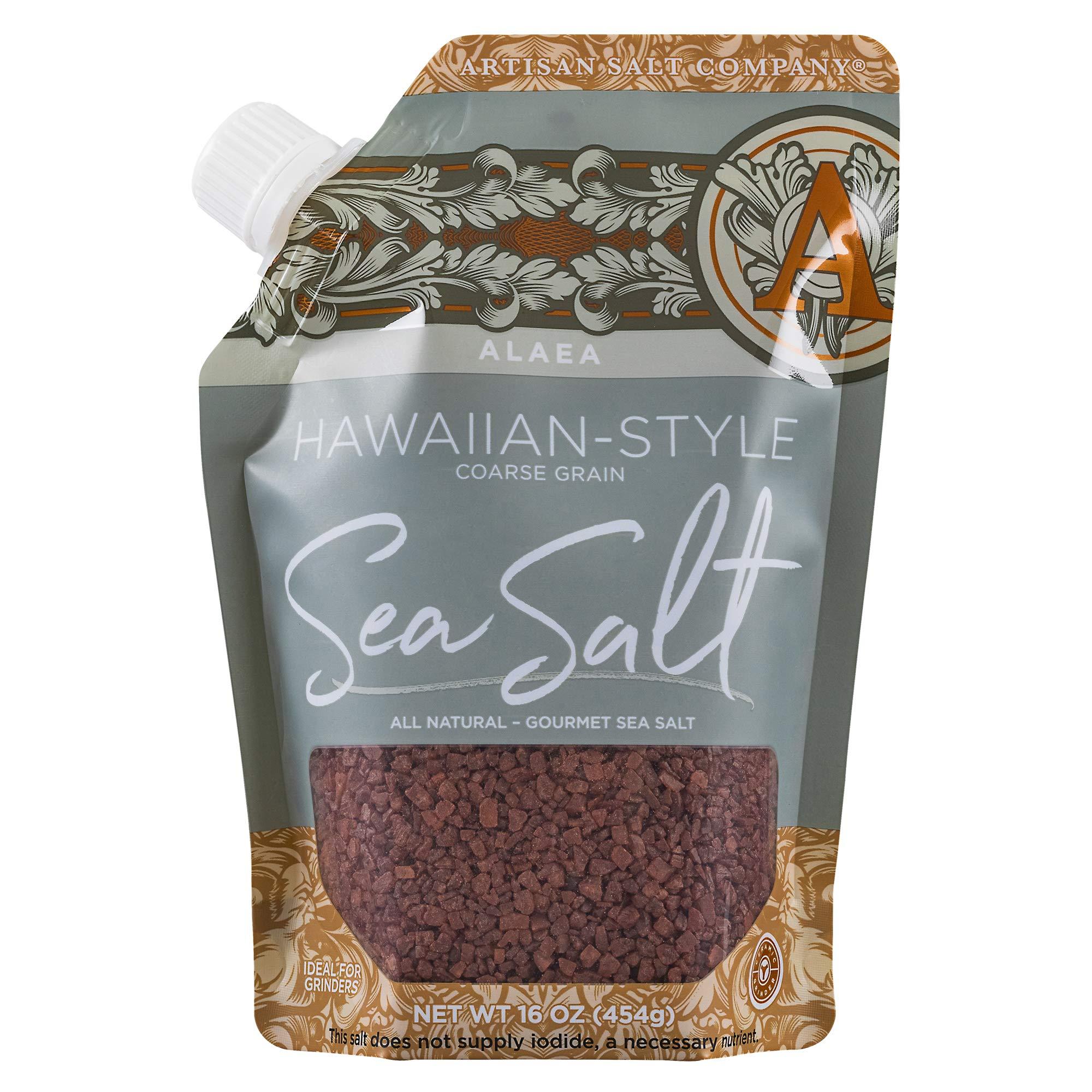 SaltWorks SALTWORKS Artisan Salt Company Alaea Red Hawaiian-style Sea Salt, Coarse Grain, Pour Spout Pouch, 16 Ounce