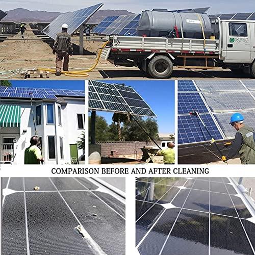 NMDCDH 5m-12m Extension Pole Squeegee Window Washer Combo Telescopic Pole for Window Cleaning Pole Water Brush Extendable Cleaner Conservatory Roof for Photovoltaic Panel Cleaning?0cm Brush Head?