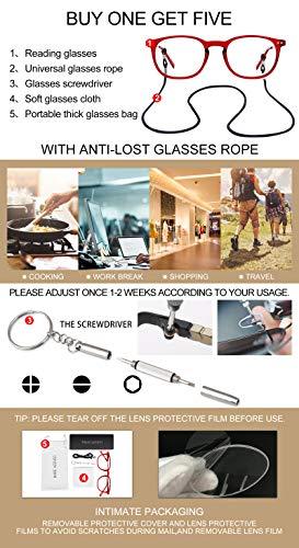 MARE AZZURO MARE AZZURO Round Reading Glasses Women Trendy Readers 0 1.00 1.25 1.50 1.75 2.00 2.25 2.50 2.75 3.00 3.50 4.00 5.00 6.00 (Red, 2.5)